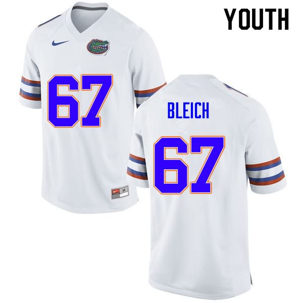 NCAA Florida Gators Christopher Bleich Youth #67 Nike White Stitched Authentic College Football Jersey ETQ4064LH